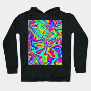 Psychedelic Rainbow Marbleized Pattern Hoodie